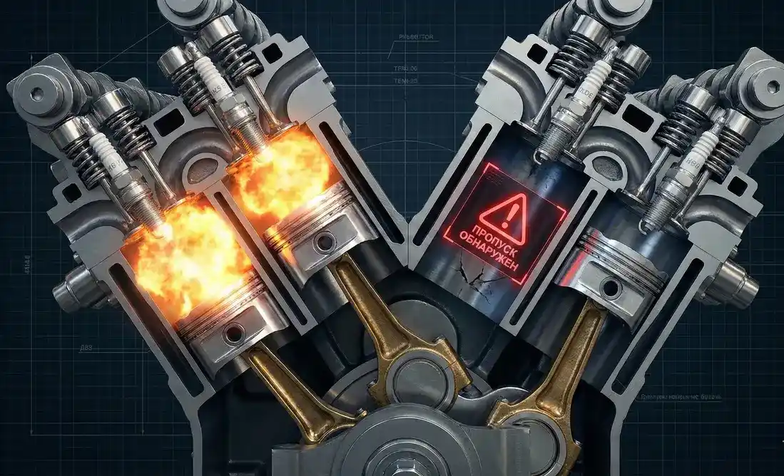 Қозғалтқыштағы оттың секіруін тексеру жүйесі